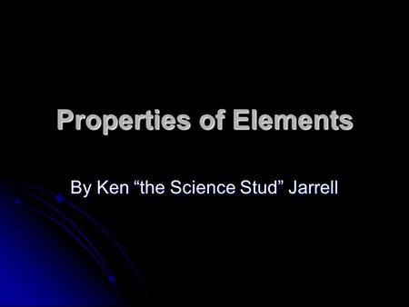 Properties of Elements