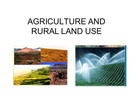 AGRICULTURE AND RURAL LAND USE. DEVELOPMENT AND DIFFUSION NEOLITHIC REVOLUTION – w,w,w,w SECOND AG REVOLUTION – w,w,w,w THIRD AG REVOLUTION – w,w,w,w.