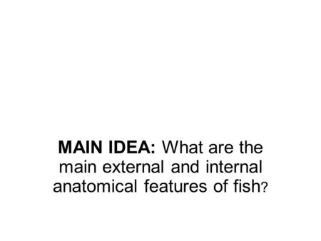 EXTERNAL ANATOMY Morphology or structure and form of fish can affect feeding and type of culture facility. For example, fish with small, upturned mouths.