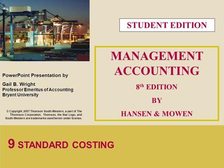 MANAGEMENT ACCOUNTING