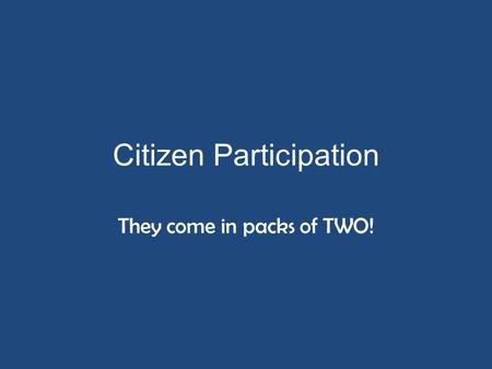 Citizen Participation