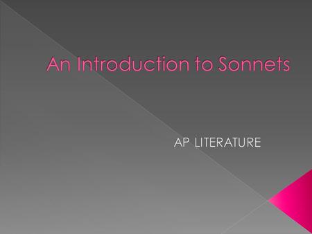 An Introduction to Sonnets