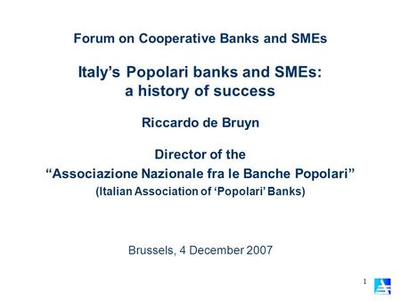 Italy’s Popolari banks and SMEs: a history of success