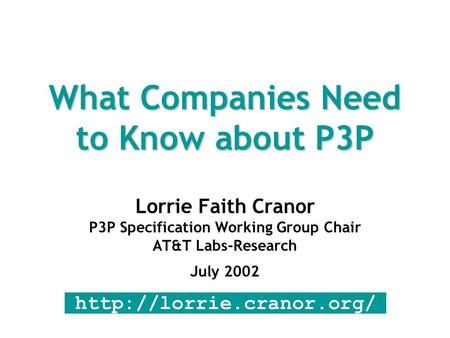 What Companies Need to Know about P3P