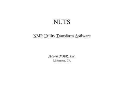 NMR Utility Transform Software