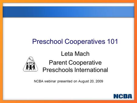 Preschool Cooperatives 101