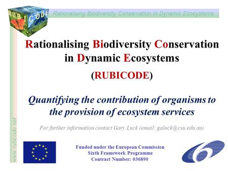 Rationalising Biodiversity Conservation in Dynamic Ecosystems