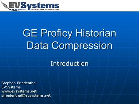 GE Proficy Historian Data Compression