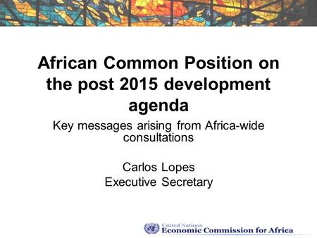 African Common Position on the post 2015 development agenda