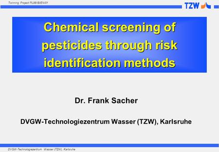 Chemical screening of pesticides through risk identification methods