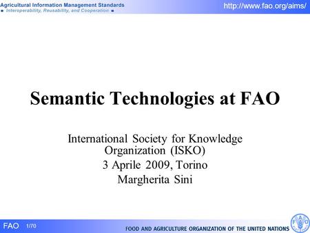 Semantic Technologies at FAO