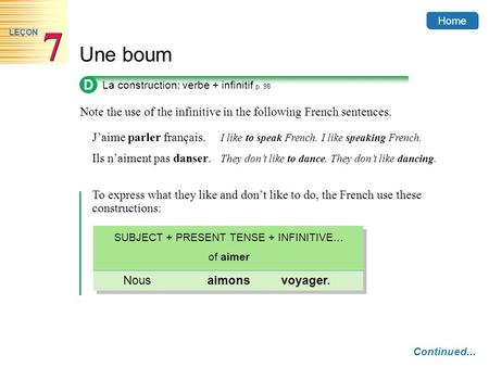 SUBJECT + PRESENT TENSE + INFINITIVE…