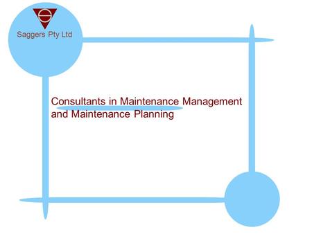 Consultants in Maintenance Management and Maintenance Planning