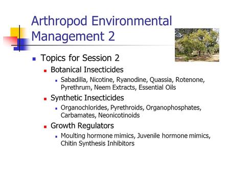 Arthropod Environmental Management 2