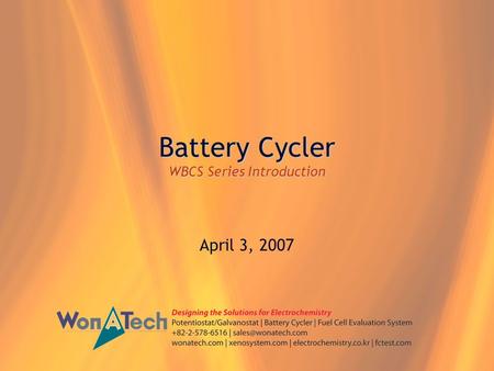 Battery Cycler WBCS Series Introduction