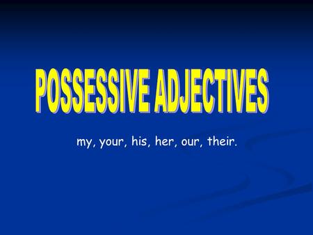 POSSESSIVE ADJECTIVES