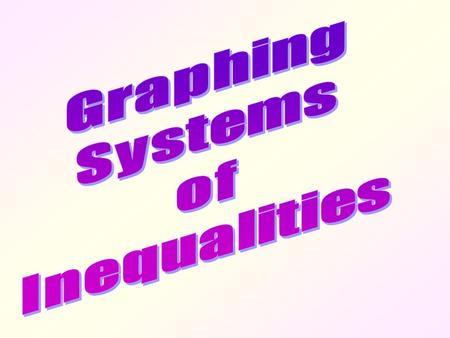 Graphing Systems of Inequalities.