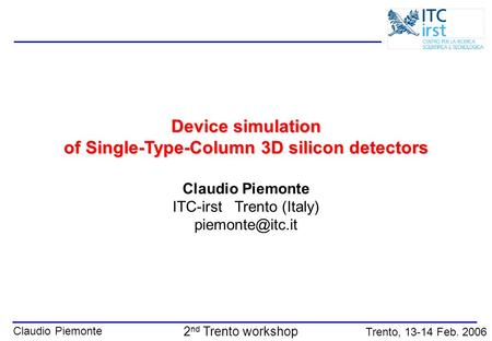 of Single-Type-Column 3D silicon detectors