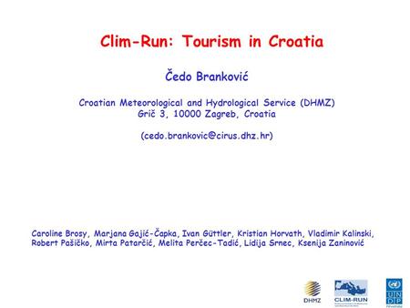 Clim-Run: Tourism in Croatia