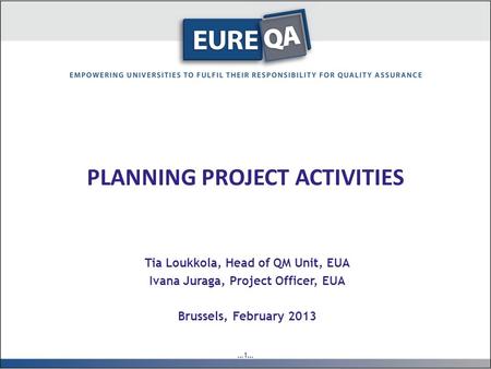 PLANNING PROJECT ACTIVITIES