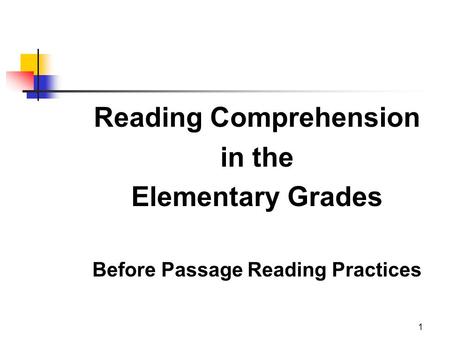 Reading Comprehension