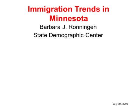 Immigration Trends in Minnesota