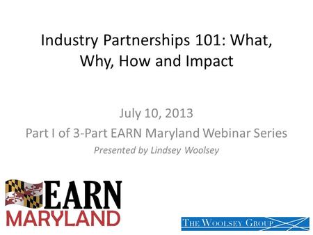 Industry Partnerships 101: What, Why, How and Impact