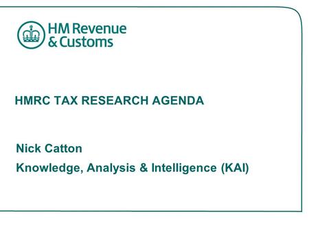 HMRC TAX RESEARCH AGENDA