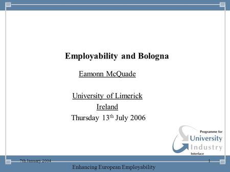 Employability and Bologna