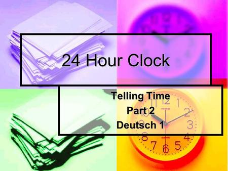 Telling Time Part 2 Deutsch 1