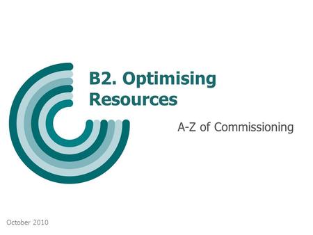 B2. Optimising Resources A-Z of Commissioning October 2010.