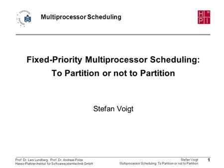 Multiprocessor Scheduling