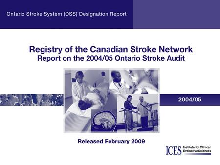 Source Kapral MK, Hall RE, Silver FL, Robertson AC, Fang J. Registry of the Canadian Stroke Network. Report on the 2004/05 Ontario Stroke Audit. Toronto: