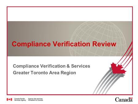 Compliance Verification Review