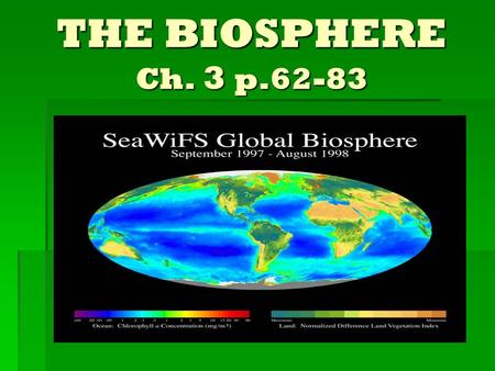 THE BIOSPHERE Ch. 3 p.62-83.