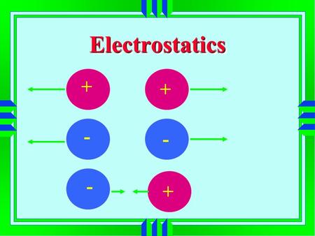 ElectrostaticsElectrostatics + + + - - -. Conservation of Charge Charge can neither be created nor destroyed Positive ions ---- fewer electrons than protons.