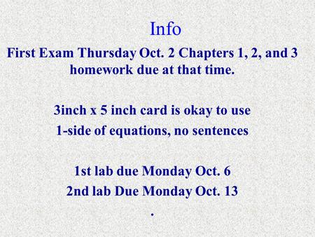 3inch x 5 inch card is okay to use 1-side of equations, no sentences