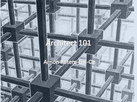 Whos the Architect? Credential Provisioning Network Access Directory Services Authentication, Authorization and Accounting Federation Single.