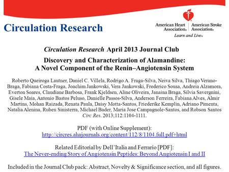 Circulation Research April 2013 Journal Club