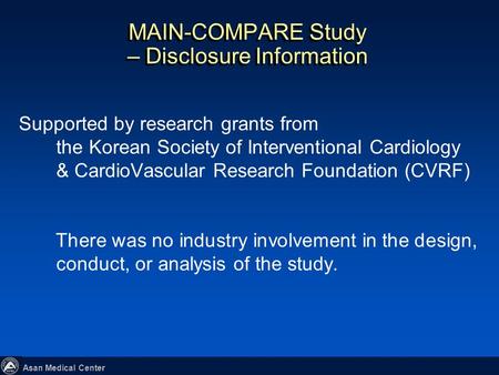 MAIN-COMPARE Study – Disclosure Information