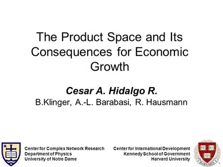 The Product Space and Its Consequences for Economic Growth