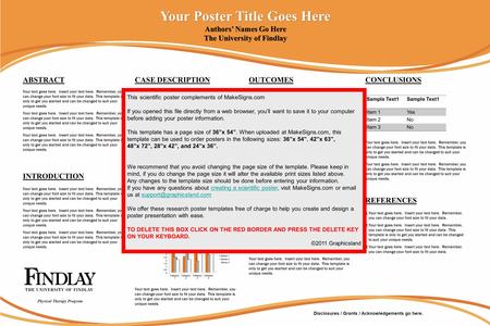 Physical Therapy Program Your Poster Title Goes Here Authors Names Go Here The University of Findlay ABSTRACT Your text goes here. Insert your text here.