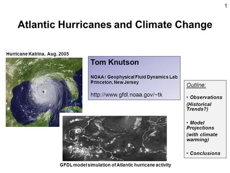 Atlantic Hurricanes and Climate Change