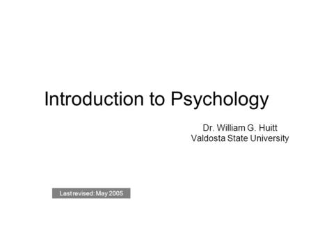 Introduction to Psychology