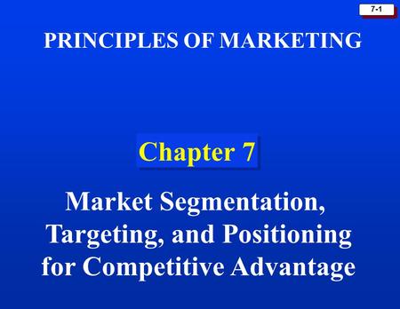 Targeting, and Positioning for Competitive Advantage