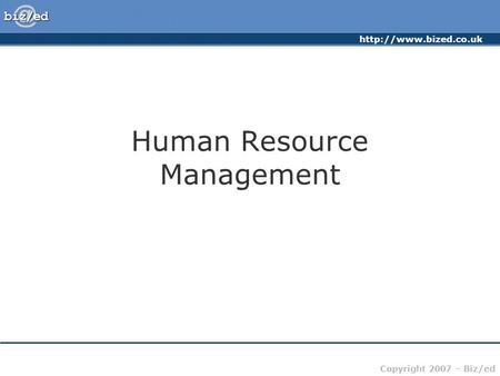 Human Resource Management