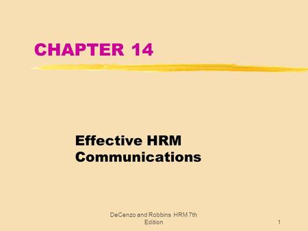 Effective HRM Communications