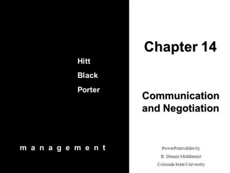 Communication and Negotiation