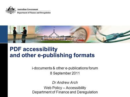 PDF accessibility and other e-publishing formats