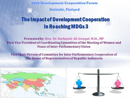 The Impact of Development Cooperation in Reaching MDGs 3